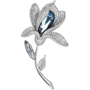 Tulips Flower Brooch Pin Crystal tulip Lapel Pin tulips Jewelry Gifts for Women Men