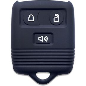 Lage Key Silicone Protector Keyless Accessories Entry Remote Control Key Fob Soft Cover with 3 Buttons Compatible with Ford Lincoln Mercury Mazda, Black Color