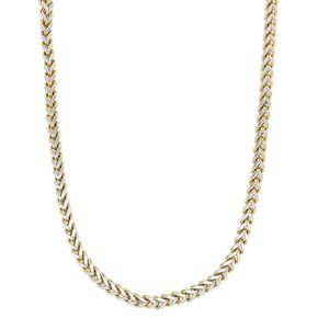 Metro Jewelry Two Tone Foxtail Chain Necklace for Men in Stainless Steel with Yellow Gold or Black Ion Plating 5 or 6 MM Wide 22 or 24 Inches with Lobster Claw