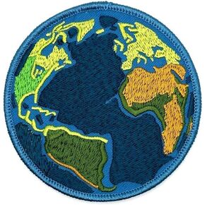 3.5" Earth World Globe Planet Patch - Embroidered Earth Iron On Sew On Patch Patches for Holes, Clothing, Dress, Jeans, Hat, Backpacks, Clothes