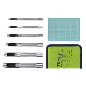 9 Pieces Hollow Punch Set (1/8"-1/2") with a Free Cutting Mat, Leather Hole Punches with Storage Bags is Widely Used in Watch Straps, Belts, Cloth, Leather Gaskets (9)
