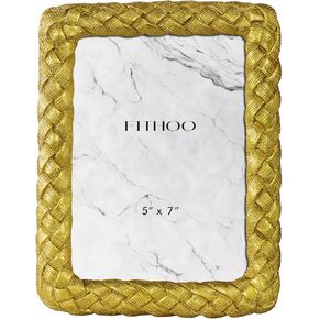 5 x 7 Picture Frame Spiral Rope Design Vintage Style Resin Photo Frame with High Definition Glass Antique Display Holder for Tabletop Wall Hanging (A - Silver)