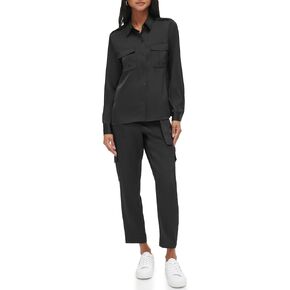 Calvin Klein Women's Button Up Long Sleeve Blouse Top