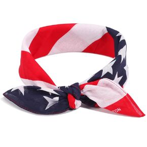 American Flag Knotted Headbands 4th of July Independence Day USA Patriotic Rhinestone Hair Accessories Wide Knotted Headbands for Women Girls Gifts