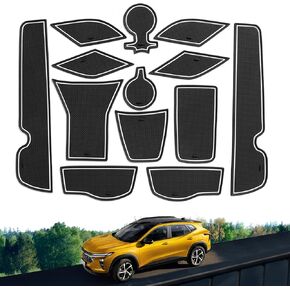 smabee Fit for 2024 2025 Chevy Trax Door Slot Mats, Cup Holder Inserts for Chevrolet Chevy Trax 2024 2025 Accessories, Door Slot Mats Center Console Liners Trax LS/1RS/LT/2RS/ACTIV (black)