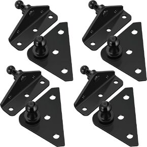 8 Pcs 10 mm Gas Strut Bracket Mounts, Gas Spring Lift Strut Mounts Bracket Ball Stud, Gas Strut Mounts for Lift Supports Shocks Spring Prop, Black