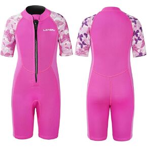 wetsuit for kids - 2mm Premium Neoprene Toddler Shorty Wetsuits, Ideal Thermal wet suit for kids in cold water, Front Zip suit for Water Sports Surfing Snorkeling Swimming