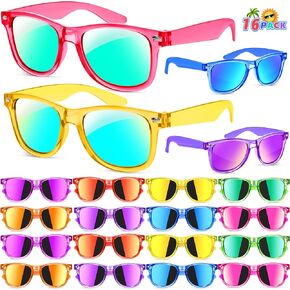 GIFTINBOX 16 Pack Kids Sunglasse Bulk for Kids ,Great Gifts Party Favors For Kids 4-8 & 3-5, Translucent Sunglasses with UV400 Protection, Beach Pool Birthday Party Supplies