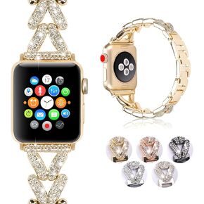 Add Bling to Your Watch with our Metal Diamond Band - Compatible with Apple Watch Series 8/7/6/5/4/3/2/1/SE/Ultra- Shiny and Stylish for Women in Sizes 38mm 40mm 41mm 42mm 44mm 45mm 49mm