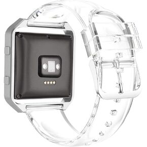 iiteeology for Fitbit Blaze Band, Frame Housing + Clear Glitter TPU Soft Accessory Small Large Band for Fitbit Blaze Fitness Watch Band Women - Band Pink/Silver + Frame Rose Gold
