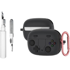 حافظة من السيليكون متوافقة مع JBL Vibe 200TWS/Vibe Beam مع سلسلة مفاتيح، غطاء حماية ناعم للعبة لطيفة لسماعات الأذن اللاسلكية Vibe 200TWS مع مجموعة تنظيف