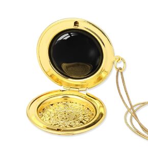 Scrying Mirror Necklace,Black Obsidian Mirror，Scrying Mirror ，MINI Scrying Mirror ，MINI Black Obsidian Mirror，retro mirror,Portable Scrying Mirror,Witchy Gifts,divination tools,witchcraft(silver)