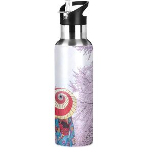 Cute Red Panda Water Bottle with Straw, Insulation Stainless Steel Water Bottle BPA Free Water Jug for Fitness Camping Outdoor Sports