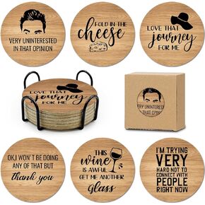 6 PCS with Coaster Holder Always Sunny in Philadelphia Cork Coasters for Drinks,Always Sunny in Philadelphia TV Show Merchandise,Always Sunny in Philadelphia TV Themed Coaster Gifts for Fans