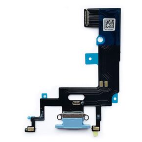 Johncase OEM Charging Port Dock Connector Flex Cable + Microphone + Vibrating Motor Buckle Replacement Part Compatible for iPhone XR All Carriers (Blue)