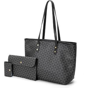 Ladies Handbag Large Capacity Shoulder Bag Soft Leather Three Piece Shopping Travel Tote Bag