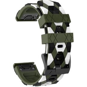 Compatible with Fenix 6X/7X Band 26mm Easy-fit Soft Silicone Watch Band Replacement for 7X/Fenix 6X/Fenix 6X Pro/Fenix 5X/Fenix 5X Plus/Fenix 3/Fenix 3 HR Smartwatche