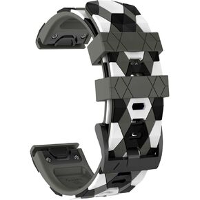 متوافق مع سوار ساعة Fenix ​​6X/7X مقاس 26 مم من السيليكون الناعم سهل التركيب لساعة ذكية 7X/Fenix ​​6X/Fenix ​​6X Pro/Fenix ​​5X/Fenix ​​5X Plus/Fenix ​​3/Fenix ​​3 HR