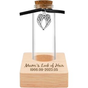 Personalized Loss of Loved One Photo Frame Memorial，Custom lock of Hair Keepsake Jar,Remembrance Gift，Bereavement Gift,Sympathy Gift for Lost Mom, Dad， Friends, Sisters, Grandparents (Style C)