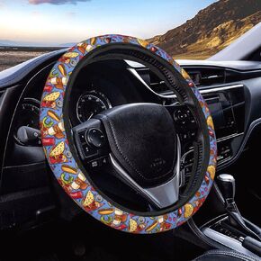 Dujiea Alpaca Cactus Elastic Stretch Steering Wheel Cover, Anti-Slip and Durable Car Steering Wheel Accessories for Women Men, 15 Inch Universal Fit Car, Truck, SUV