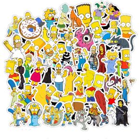 Simpson Family Vinyl Waterproof Stickers 50pcs Pack Computer Car Skateboard Motorcycle Bicycle Luggage Guitar Bike Decal Best Gift for Kids (Simpson Family)