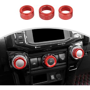 CheroCar Air Conditioner Button Trim Cover Aluminum Alloy Knob Cover Compatible with Toyota 4Runner 2010-2022,Black