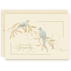 5 Count Card Pack, Sympathy Cards with Pearl Lined Envelopes (Sympathy Doves)