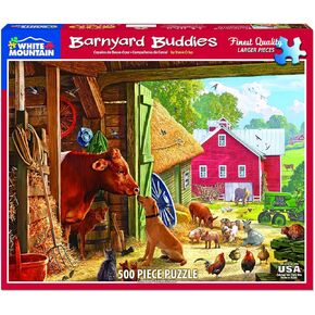 White Mountain Puzzles Barnyard Buddies - 500 Piece Jigsaw Puzzle