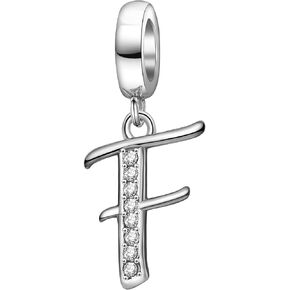 925 Sterling Silver Letter Charms for Pandora Bracelets Alphabet Initial A-Z Beads Jewelry Gift for Women
