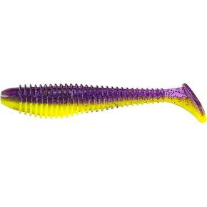Big Bite Baits 3.8'' PRO Swimmer/Purple Glitter/Opaque Chartreuse (6 Pack)