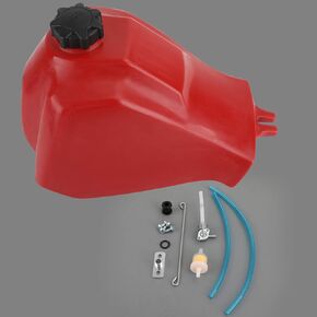 Artudatech Red Plastic Fuel Tank & Gas Cap & Petcock Kit 175A1-VM3-680ZA Fit for Honda ATC185/S 1980-1983, for Honda ATC200E 1982-1983, for Honda ATC200/M 1981-1985, 16950-149-025