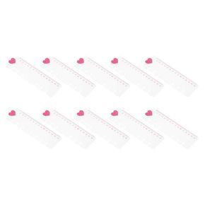 YOKIVE 10 Pcs Plastic Bookmark Ruler,Office Book Mark Page Marker Measuring Tool, Great for 6-Hole Notebook Filler(Pink, 18x5cm)