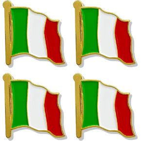 4 Pack Italy Flag Lapel Pin - Italian Flags Pins Lapel Hat Backpacks Suit Decoration & Men Women Waving Patriotic Enamel Metal Badge Souvenir