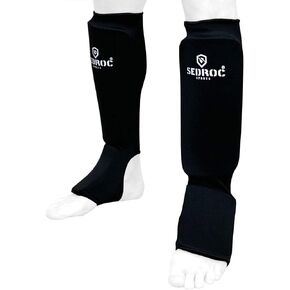 Sedroc Shin Instep Guards Padded Leg Sleeves for Kids Youth and Adults Kickboxing Muay Thai Karate MMA Sparring Protection