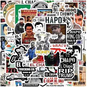 60PCS El Chapo Stickers, Aesthetics Graffiti Waterproof Vinyl Decal for Kids Adults Teens for Birthday Party Supplies Decoration Favors for Water Bottles Laptop Suitcase Scrapbooking Gifts……