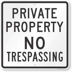 SmartSign 3M High Intensity Grade Reflective Sign, Legend "Private Property - No Trespassing", 18" square, Black on White