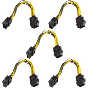 بطاقة الرسومات 8 دبوس إلى مزدوج 8 دبوس 8 + 2 دبوس كابل محول PCIE، 5 حزم 8 دبوس إلى 8 دبوس PCI-e Express Power GPU العناية بالفيديو، 9 بوصة / 23 سم (8 دبوس إلى 8 دبوس مزدوج)... in Kuwait