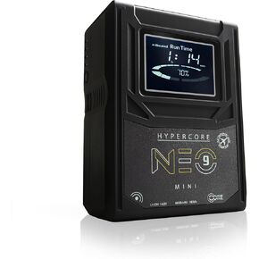 Core NEO-9AG، بطارية ميني جولد بقدرة 6600 مللي أمبير في الساعة 98 وات في الساعة 14.8 فولت مع D-TAP وUSB-A واتصالات الكاميرا وشاشة LCD ومقياس LED للكاميرا وكاميرا الفيديو والشاشة وصانع الأفلام in Kuwait