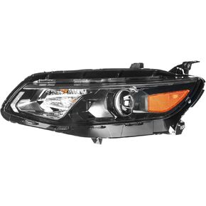 PHILTOP Headlight Assembly Replacement for 2016-2018 Malibu Driver Side, Amber Headlamp Reflctor Clear Lens Black Housing