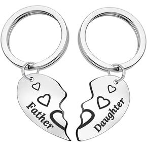 Father Daughter Gifts Matching Keychains - 2 Pcs Dad Daughter Gift Keychain Set for Women Men Birthday Christmas Gift for Dad Father Daughter from Daughter Dad Key Rings