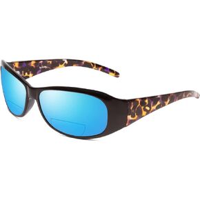 Calabria 645SB BiFocal Reading Sunglasses +4.00 Black Purple Tortoise/Grey Womens Oval UV Protection Bi-Focal Readers Trendy in Saudi Arabia