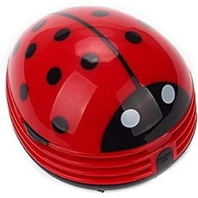 Aimeio Cute Portable Beetle Ladybug Mini Handheld Cordless Tabletop Crumb Sweeper Desktop Keyboard Dust Vacuum Cleaner,Battery Operated