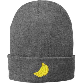 Trendy Apparel Shop Bananas Embroidered Winter Knitted Long Beanie