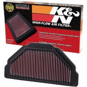 فلتر هواء المحرك K&N: أداء عالٍ، ممتاز، فلتر هواء Powersport: يناسب 1998-2008 KAWASAKI (ZZR600، Ninja ZX-6، ZX600 Ninja ZX-6R) KA-6098