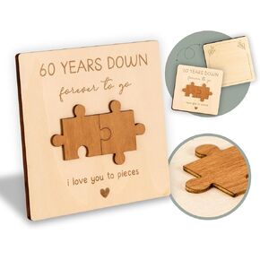 10 Year Anniversary Card Gifts for Him Husband - Wood Gifts for 10th Wedding Anniversary Card, Happy 10th Anniversary Cards Gift for Her Wife, Ten Years of Marriage Tin Anniversary