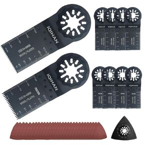 Starlock Multitool Blades, 41 Pack Oscillating Saw Blades, Oscillating Tool Blades Accessories with Sandpaper, Premium High Carbon Steels Multitool Blades Kit Compatible with Bosch, Fein, Makita
