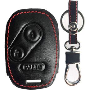 KAWIHEN Smart Remote Keyless Entry Key Fob Leather Cover For Honda Accord Crosstour Civic CR-V CR-Z Fit Insight Odyssey Ridgeline N5F-S0084A OUCG8D-380H-A CWTWB1U545 3248A-S0084A 35111-SVA-305 (3 btn)