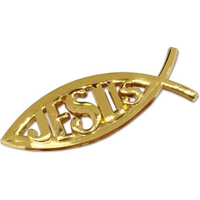 Christian Fish Symbol for Car Jesus Fish Car Emblem,Metal Christian Decals Crafts Fish Decal Sticker,Fish Stickers Badge Ornament (Chrome)