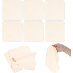 LEOLIO 10 Pieces 7.8 x 7.8 Inch Pottery Chamois, Premium Clay Chamois Cloth for Smoothing Pot Rim, Soft Chamois Leather Set for Ceramic Supplies Ceramics Trimming