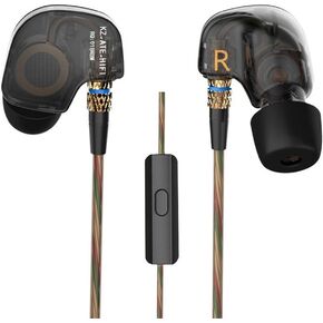 سماعات أذن Kz ATE Copper Driver Ear Hook HiFi داخل الأذن سماعات رياضية للجري مع أطراف أذن إسفنجية مع ميكروفون